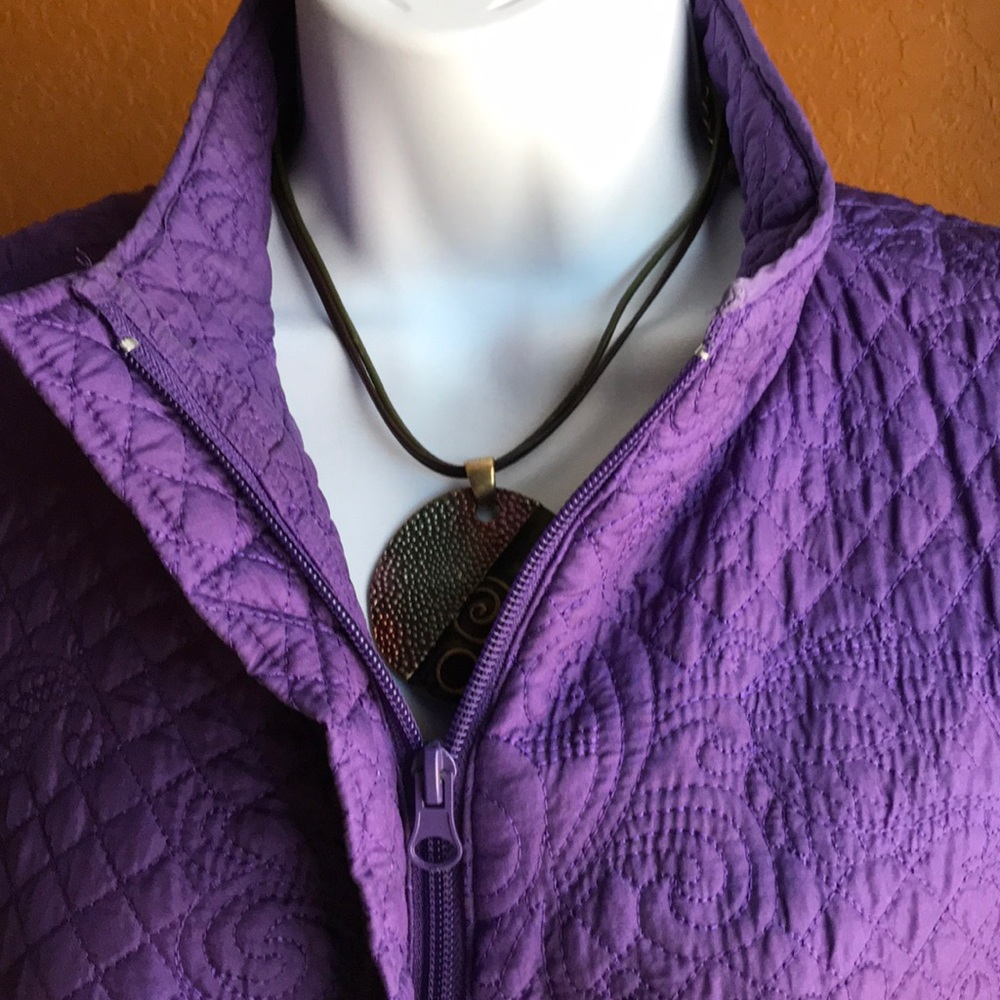 Christopher & Banks Purple Quilted Vest Size L - Picture 2 of 5